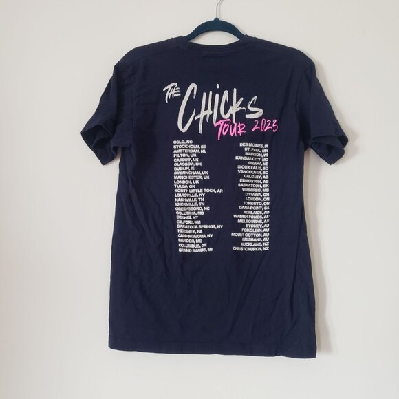 The Chicks 2023 Concert Tour Navy Band Tee Size M Short‎ Sleeve Graphic Music - Picture 2 of 8